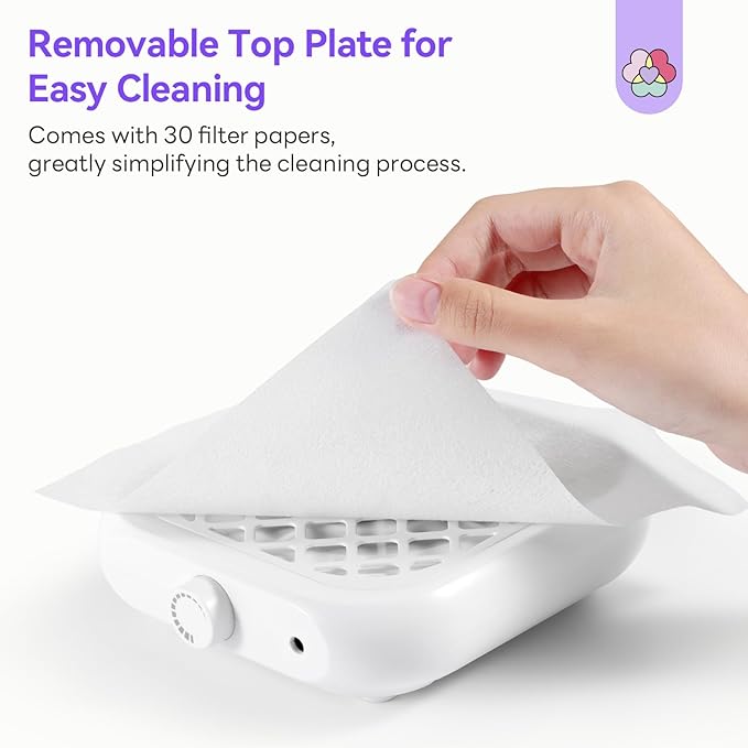 SAVILAND Advanced Nail Dust Collector: 5X Stronger Dust Collector Nail Tech & Portable Powerful Suction Nail Vacuum Dust Collector for Nails 6000 RPM Nail Tech Must Have Speed Nail Dust Fan for Home