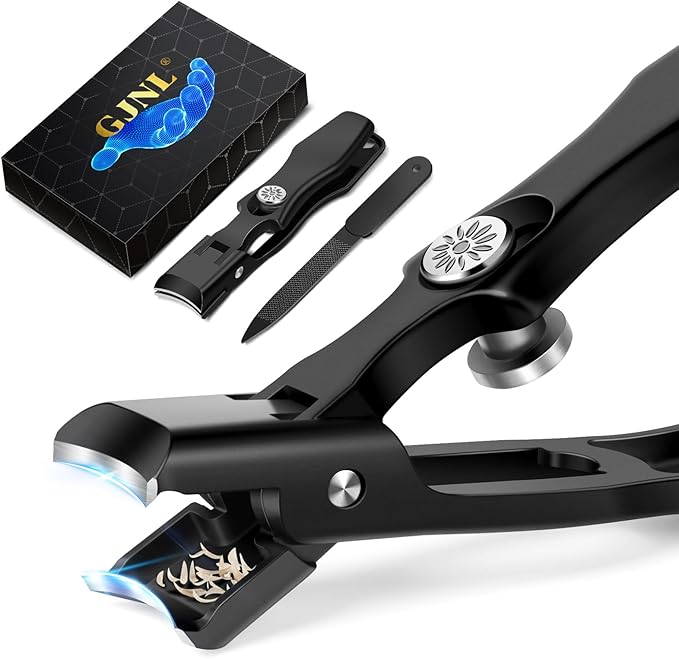 German Nail Clippers for Men with Catcher, Stocking Stuffers for Men Large Toenail Clippers for Thick Nails, Heavy Duty Ultra Anti-Splash Toe Nail Cutter, Christmas Xmas Presents Gifts for Adults