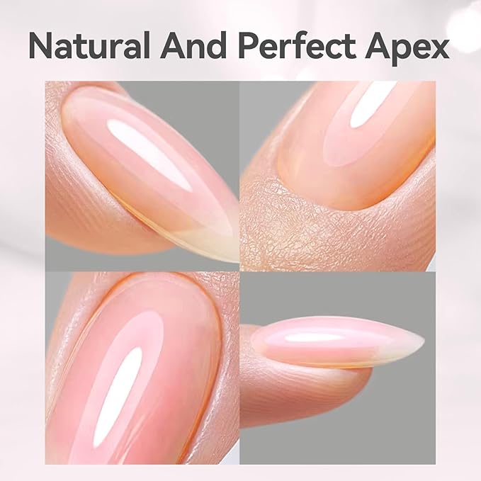 BORN PRETTY Builder Gel for Nails, 8-in-1 Milky Nude Natural Clear Builder Nail Gel for Nail Apex and Gel Extension Strengthener, Nail GLue Gel Hard Gel Base Rhinestone Nail Glue Gel in a Bottle 15ml