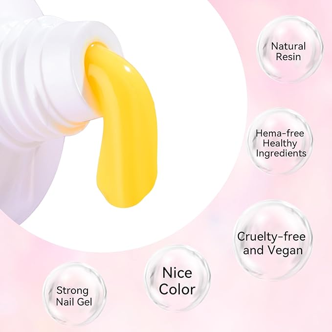 Makartt Poly Nail Gel Set: Orange Yellow Colors, Strong Builder for Extension Overlay Strengthener 3D Diy, Multifunctional, Long-lasting for Nails French Manicures Home Salon-2PCs 30ML