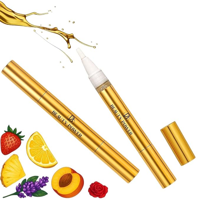 Nail Oil Cuticle Pen - Pineapple - Nail Strengthener & Growth Serum with Vitamin A, D, E, B5, Grapeseed & Natural Oils - Repair for Brittle, Peeling, Thin Nails - Twist Brush Pen