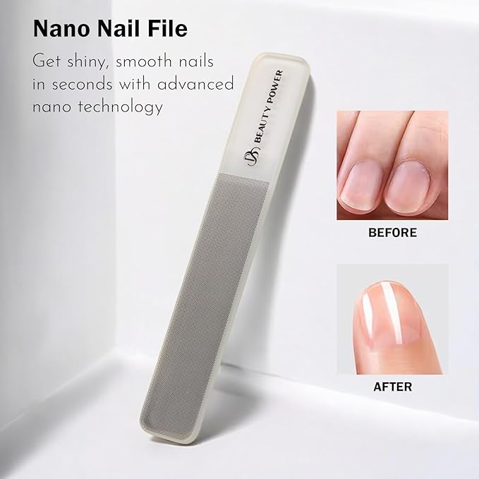 Nail Clippers Set 3 in 1 - Stainless Steel Toe Nail Clippers, Fingernail Clipper, Glass Nail File, Anti Splash, Ergonomic Grip in PU Leather Travel Case for Men & Women (Black Case)