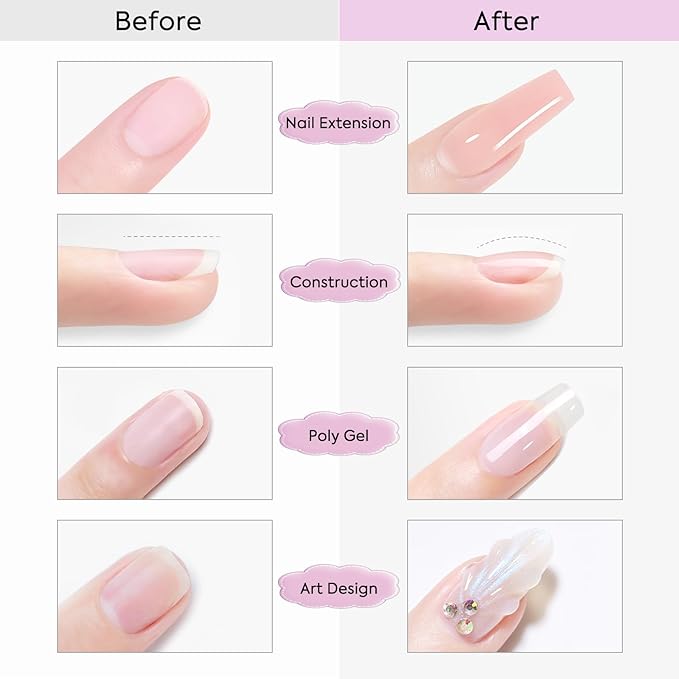 Venalisa Builder Nail Gel, 50ml Nude Pink Hard Gel for Nails Extension, Polygel Nail Art Manicure