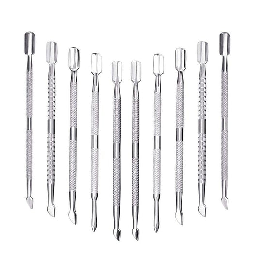 10Pcs Cuticle Pusher Remover and Cutter, Creatiee Double Ended Stainless Steel Cuticle Cleaner Nail Gel Polish Removal, Manicure Pedicure Nail Tools for Fingernails Toenails - Professional & Durable