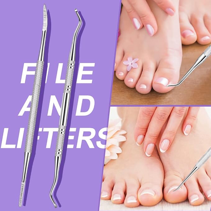 TsMADDTs 13PCS Manicure and Pedicure Tools Kit, Nail Files and Buffers Block, Polish Buffer, Cuticle Nippers, Cuticle Pusher and Peeler, File and Lifters for Toenails