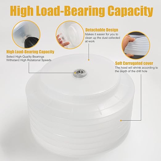 160mm Hole Saw Dust Bowl, Rubber Scalable Dust Cover Collector for Ceiling Cutting Work and Other Drilling Works