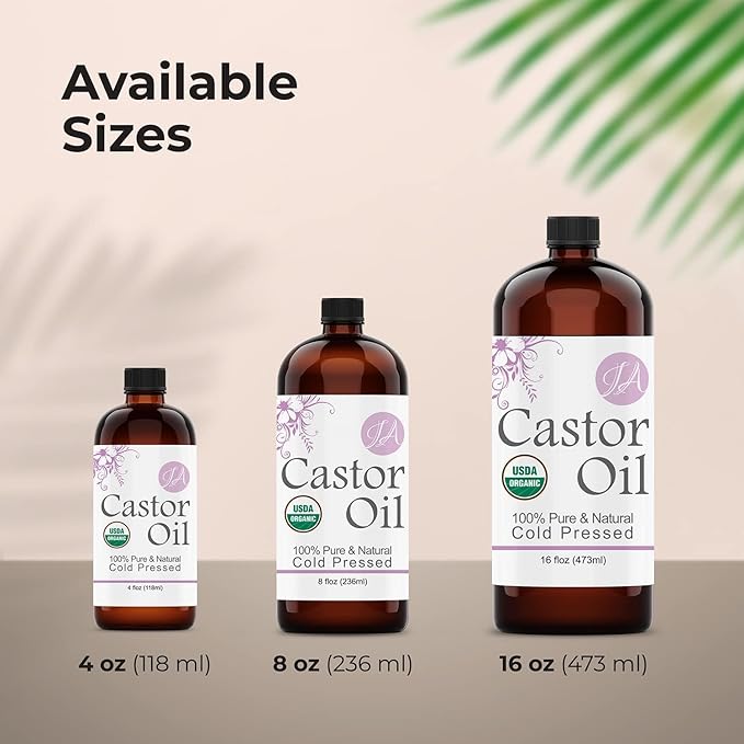 Healing Solutions Oils - 8 oz Castor Oil Organic Pure Natural, Cold Pressed, Hexane & Chemical Free Natural Solution, Lash Serum, Stimulates Growth For Hair, Eyelash, Eyebrows, Scalp & Beard - 236ml