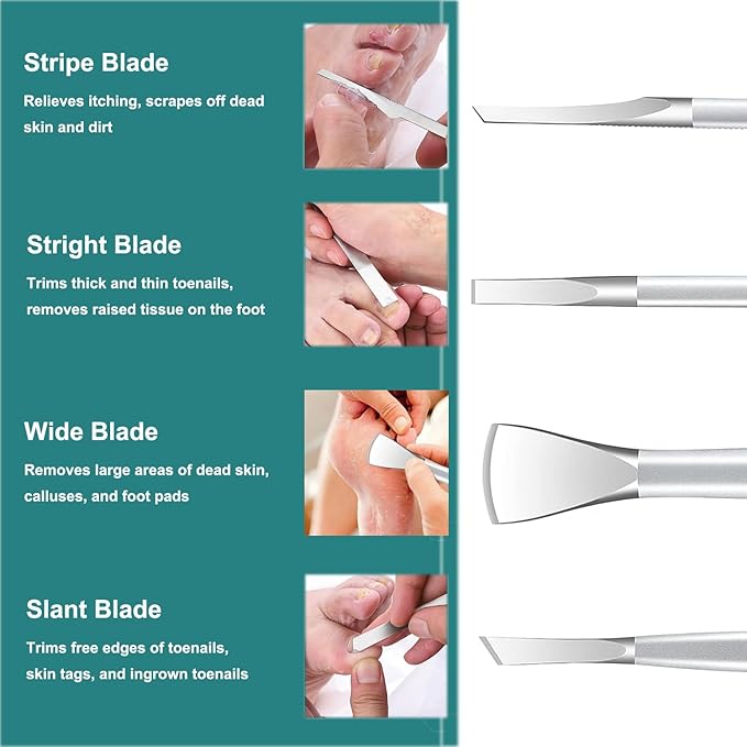 Pedicure Tools for Feet,Ingrown Toenail Treatment,Ingrown Toenail Removal Kit,Pedicure Set,Toenail Grooming Kit,Top Notch Foot Blade, Super Sharp Toenail Clippers(8 Pcs Leather Case)