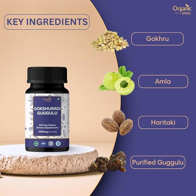 Gokshuradi Guggulu 120 Tablets - May Support Urinary, Bladder Health* - Ayurvedic Formulation - Certified and Vegetarian (1)
