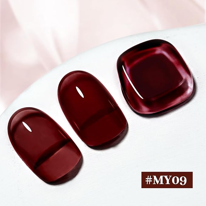 16.5ml Jelly Burgundy Nail Polish Large Volume Quick Dry Nail Polish, Long Lasting Shine, Fingernail Toenail Nail Art DIY Home Travel Nail Art Gift