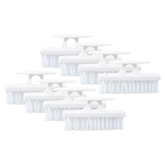 Superio Nail Brush for Cleaning Fingernails, Nail Scrubber Brush, Toe Foot Hands Fingernail Brush Cleaner- Small Scrub Brush- All-Purpose Stiff Cleaning Brush (8, White)