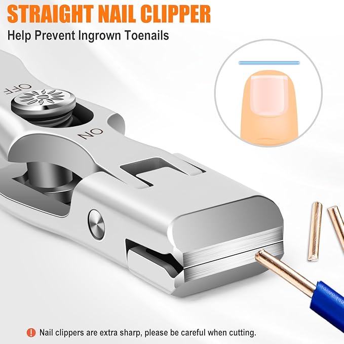 Toenail Clippers for Thick Toenails for Seniors, Heavy Duty Slanted Nail Clippers with Wide Opening, Ingrown Mens Toe Nail Clippers Mess Free Fingernail Clipper with Catcher Gifts for Men Women