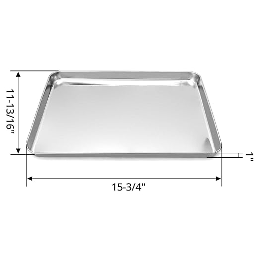 QWORK Stainless Steel Surgical Tray, for Medical Instruments, Tattoo, Surgical Supplies, 15-3/4 x 11-13/16 x 1", 2 Pack