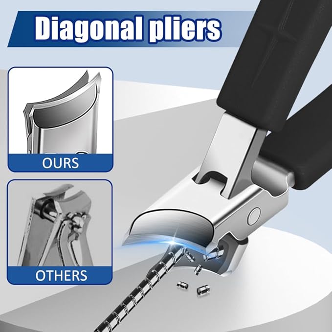 Wide Jaw Opening Anti-Splash Slanted Nail Clipper, 2025 Curved Toenail Clippers for Thick Toenails Fingernail and Toenail Clipper Cutters Angled Nail Clippers (Orange, 2Pack)