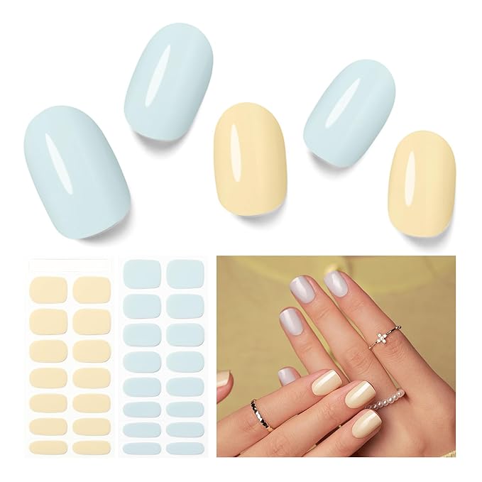 Semi Cured Gel Nail Strips - 30PCS Stickers for UV Light, Long-Lasting Wraps, Salon-Quality Semi Cured Nail Stickers, 2 Week Wear, Easy DIY Gel Manicure - Candy Crush