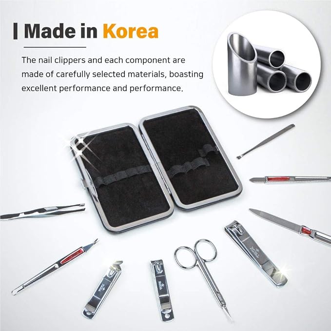 ROYAL METAL NAIL CLIPPER SET SERIES (9 PCS BLACK)