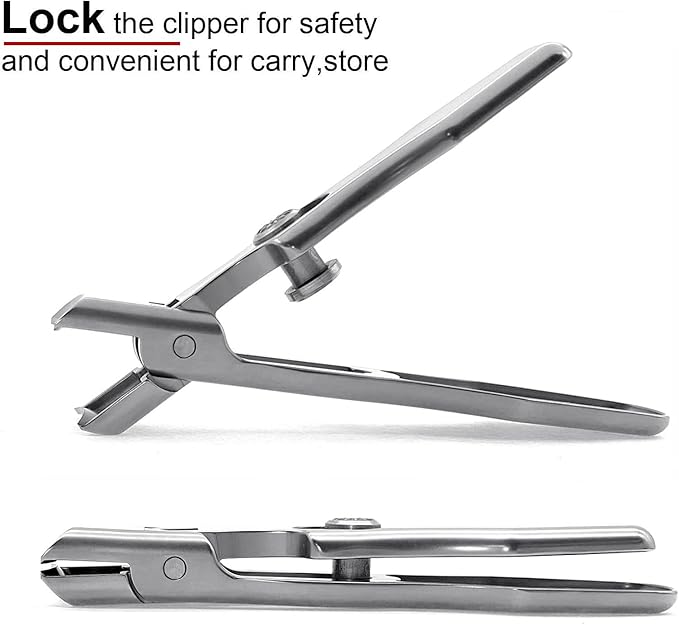 Curved and Slanted Nail Clippers for Men Thick Toenails and Fingernail, Wide Jaw Opening Ultra Sharp Heavy Duty Long Handle Stainless Steel Toenail Clippers Set for Seniors, Adults, Women