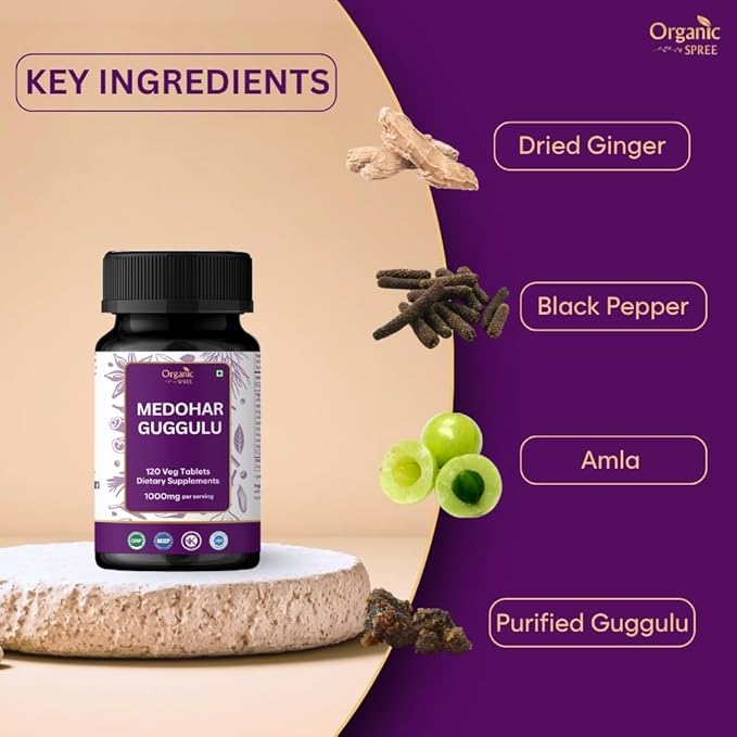Medohar Guggulu 120 Tablets – Ayurvedic Formula – Supports Metabolism & Immune Health* - Pack of 3