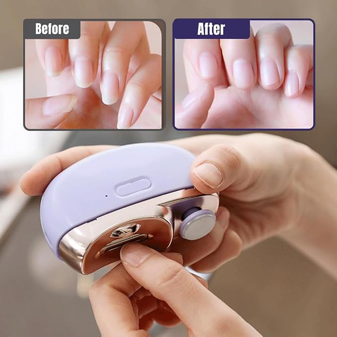 Electric Nail Clipper, FUNPEER 2 in 1 Electric Polishing Automatic Toe Nail Clippers with 2 Adjustable Speeds Electric Finger Nail Clippers for Seniors, Kids and Adults (Purple)