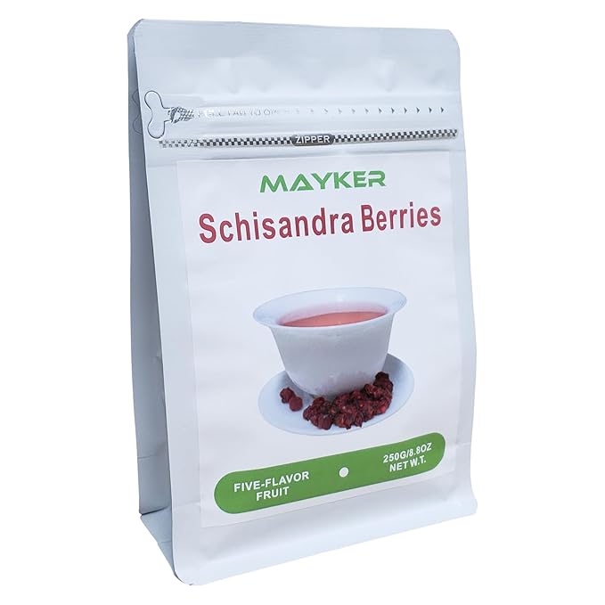 MAYKER Schisandra Berry 8.8OZ (250grams) | Sun-dried Schisandra Berry for Tea | Tart Flavor Base for Beverages, Mocktails