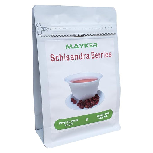 MAYKER Schisandra Berry 8.8OZ (250grams) | Sun-dried Schisandra Berry for Tea | Tart Flavor Base for Beverages, Mocktails