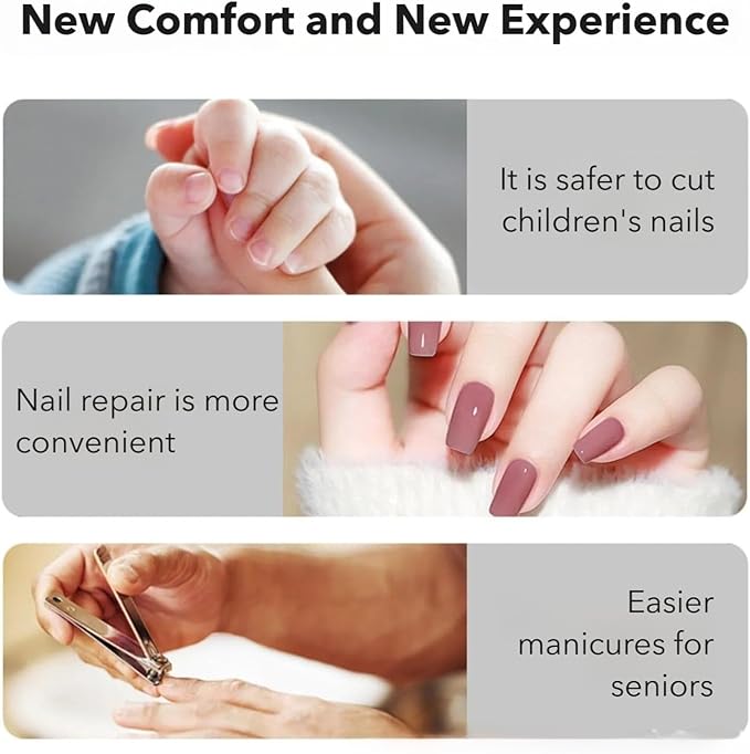 Easyclip Smart Nail Clipper,Fanyil 3 in 1 Easy Clip Electric Nail Clippers for Seniors,Designed for Extra Hard/Thick Hands Feet Nails,Polishing Clipper with Light (Pink)