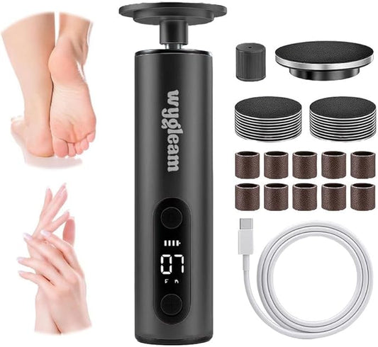 2-in-1 Electric Callus Remover and Nail File Drill Kit for Flawless Feet & Nails - 3 Speeds, Rechargeable, Professional at-Home Pedicure & Manicure Tool