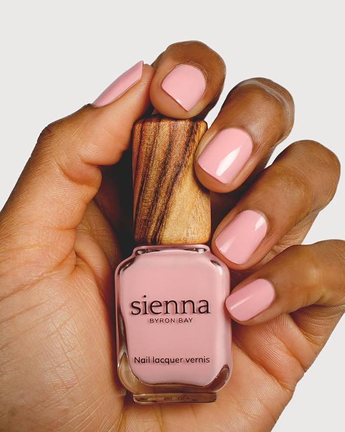 Sienna Byron Bay Peony, Classic Pink Natural Nail Polish, Long-Lasting, Vegan & Cruelty-Free, 10ml – .34 fl oz.
