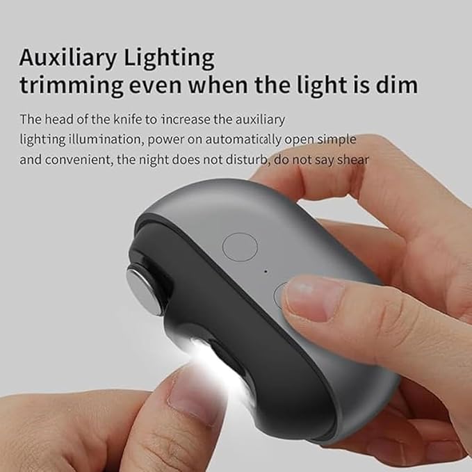 Easy Clip Smart Nail Clipper, 3-in-1 Multi-Functional Electric Nail Clipper, Nail Trimmer Polisher with LED Light & Clip Storage for Baby Kids Adults Seniors
