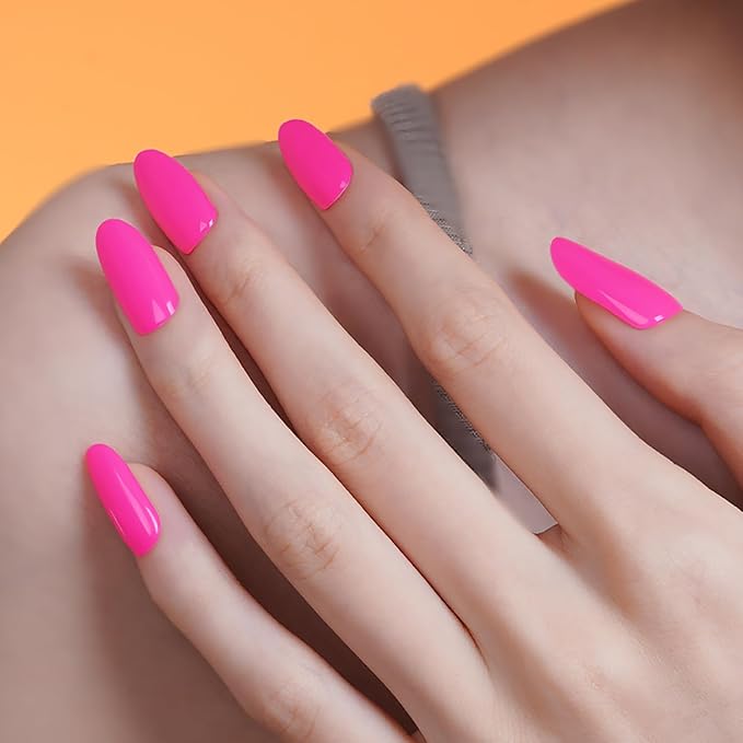 WOKOTO 20 Pcs Hotpink Semi Cured Gel Nail Strips With Nail File & Wooden Stick Nail Polish Strips Gel Nail Stickers Full Nail Wraps For Women Girls Stick On Real Nail Polish Stickers For Nails