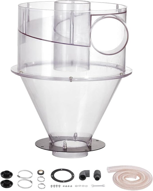 VEVOR Cyclone Dust Separator, 4" Retrofit Cyclone Separator for Dust Collectors, ABS Material With 2" Hole O.D. Connector & Hose for Wet/Dry Shop Vacuums, Fits 5-10 Gallon Tank (Tank Exclude)