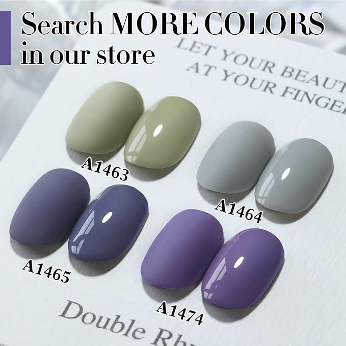 Double Rhythm 15ML Gel Polish Pure Sheer Same Color Same Bottle Soak Off Gel Polish Art Manicure Salon DIY at Home for Women (Deep Purple Blue-A1474)
