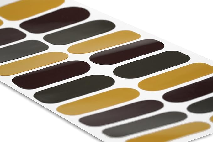 | 20 Exquisite Gel Nail Polish Strips w/Application Accessories - No UV/LED Lamp Required (Autumn Shades)