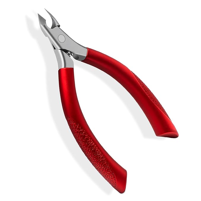 Diesisa Cuticle Trimmer, Extremely Sharp,Cuticle Clippers for Nails with Silicone Handle, Non-Slip,Professional Steel Cuticle Cutter,Trimmer Dead Skin Remover Stainless Cuticle Remover Tool-Rose Red