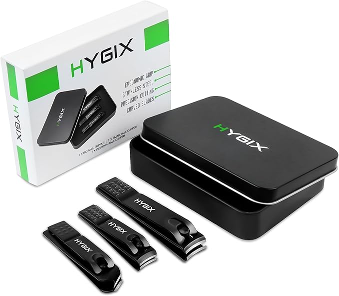 Precision Nail Clipper Set in a Sleek Black Aluminum Case – Ultra-Sharp, Durable Fingernail, Toenail & Ingrown Nail Clippers