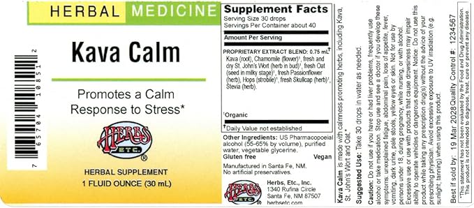 Herbs Etc. Kava Calm 1 oz