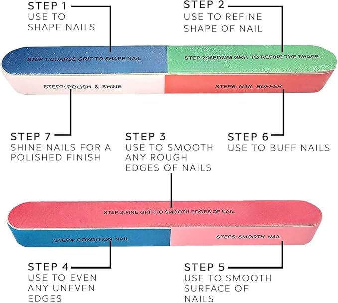 DreamCut 7-Way Nail File and Buffer Block - Professional Manicure Tools