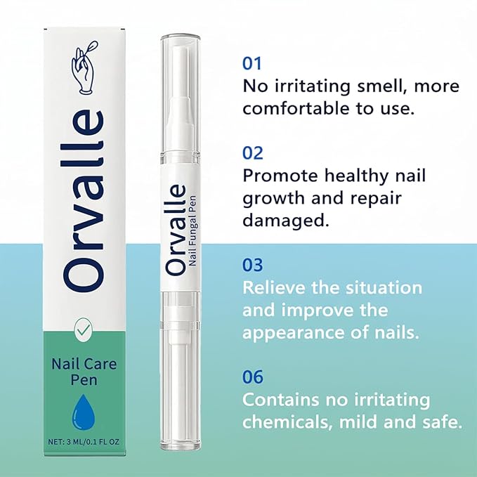 Orvalle Nail Fungus Pen,Toenail fungus pen,Nail Growth Pen for Repair & Strengthener,Nail Growth Treatment Repair Serum Twist Pen Activator for Repair & Strengthener(2pcs)