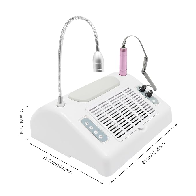 Nail Dust Collector | Vacuum Multifunction Nail-Care Art Machine, Professional 30000PRM Electric Nail Drill Machine with Bits and Sanding Bands, 48W/96W UV LED Lamp