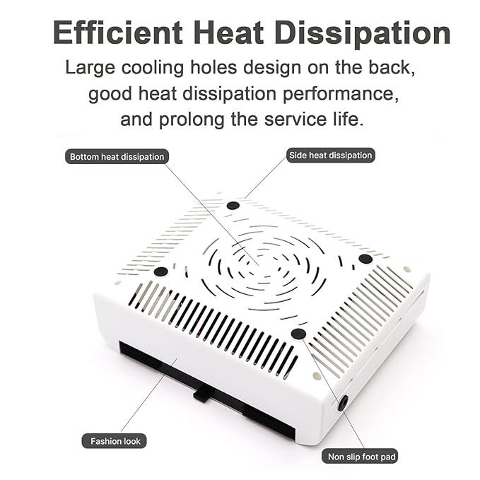 Electric Nail Dust Collector Machine Nail Dust Vacuum Cleaner Professional Manicure Nail Dust Collector Fan Nail Salon Dust Extractor with 1 Reusable Filters Nail Salon Dust Extractor for Home