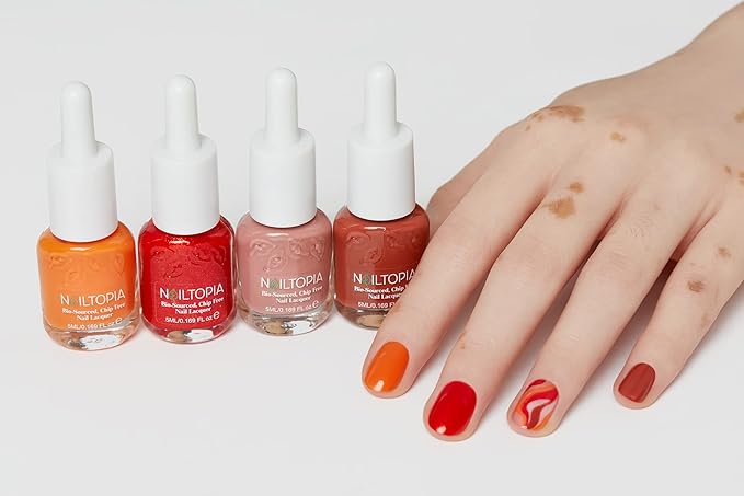 Nailtopia Bio-Sourced, Chip-Free Nail Lacquer - Fast Dry Nail Polish - Superfood-Infused - Natural Nail Polish - Carat Cake - 0.169 oz