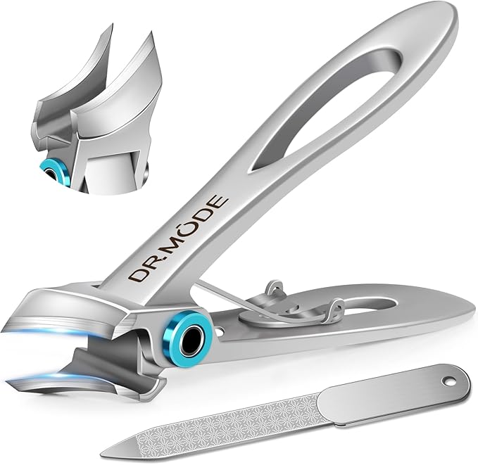 Toenail Clippers for Thick Toenails for Seniors, Slanted Nail Clippers for Men Thick Ingrown Nails with Wide Jaw Opening, Heavy Duty Curved Large Fingernail Ingrown Toenail Clippers
