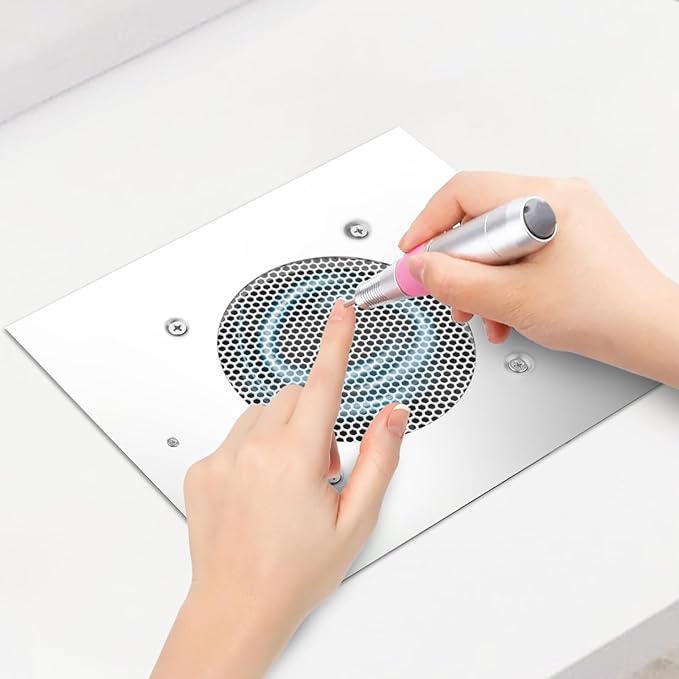 BLUETOP Nail Dust Collector 60W Nail Vacuum Cleaner Table Embedded Dust Extractor Vacuum Professional Built in Desktop Nail Dust Collector Quiet Nail Fan Low Noise for Nail Salon Home