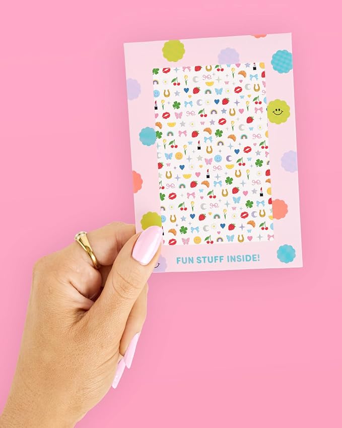 xo, Fetti Trendy Girl Nail Stickers | 604 Stickers | Girly Party Favor, Rainbow Bachelorette Decorations, Smiley Kids Birthday Manicure, Butterfly Adhesive Press Ons