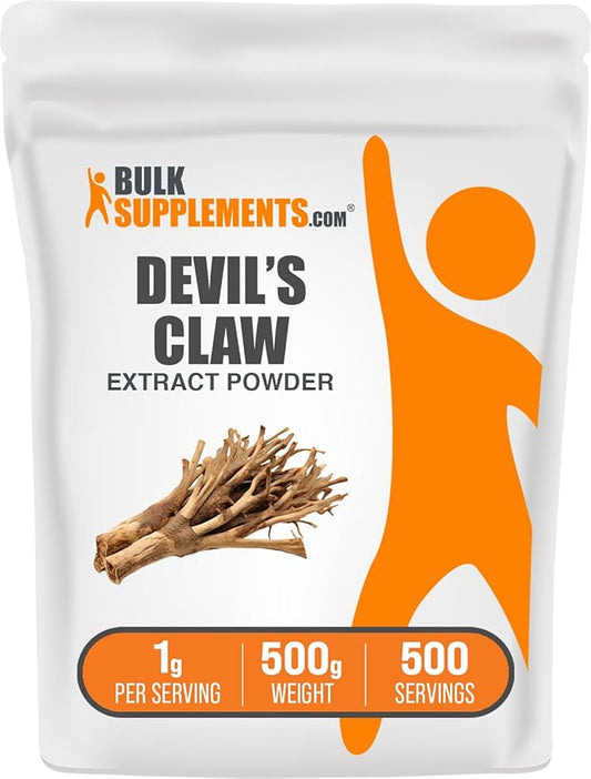 BulkSupplements.com Devil's Claw Extract Powder - from Devil's Claw Root, Herbal Supplement - Vegan & Gluten Free, 1g per Serving, 500g (1.1 lbs) (Pack of 1)