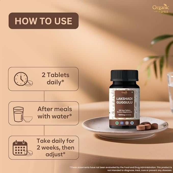 Lakshadi Guggulu 120 Tablets - Bone and Joint Support with hadjod, arjuna and guggulu* - Ayurvedic Formulation - Certified and Vegetarian (2)