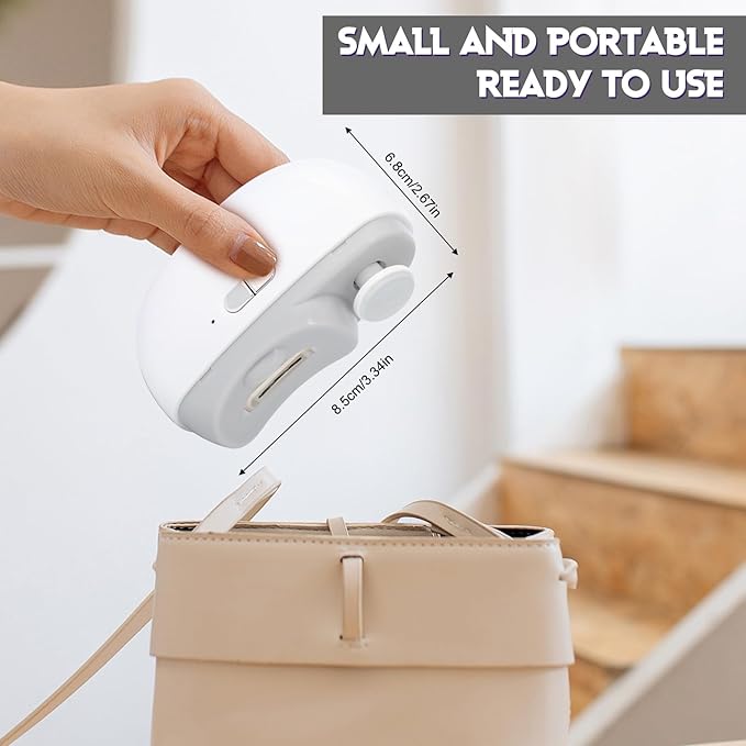 Electric Nail Clipper,2 in 1 Automatic Nail Trimmer with Polishing,Portable Fingernail Cutter 2 Speeds File Nail Clip Storage Rechargeable Safety Trimmer for Baby, Kids, Adults, Seniors (White)
