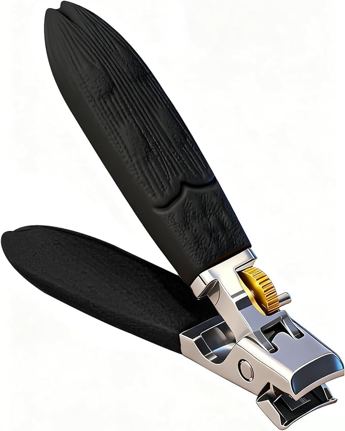 Sharp Nail Clippers for Thick Toenails & Seniors - Heavy Duty Fingernail & Toenail Clipper with Wide Jaw, Anti-Slip Grip, Safety Lock & Splash Guard for Men, Women & Kids