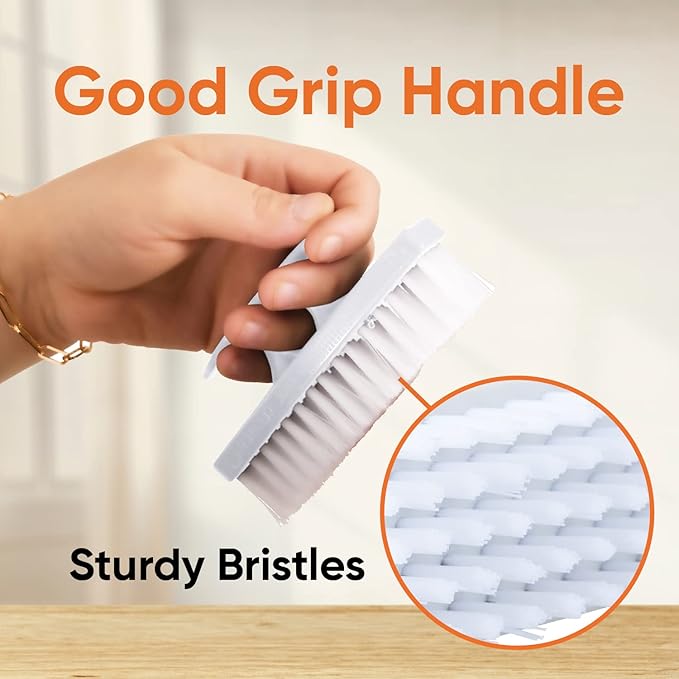 Superio Nail Brush for Cleaning Fingernails, Nail Scrubber Brush, Toe Foot Hands Fingernail Brush Cleaner- Small Scrub Brush- All-Purpose Stiff Cleaning Brush (4, White)