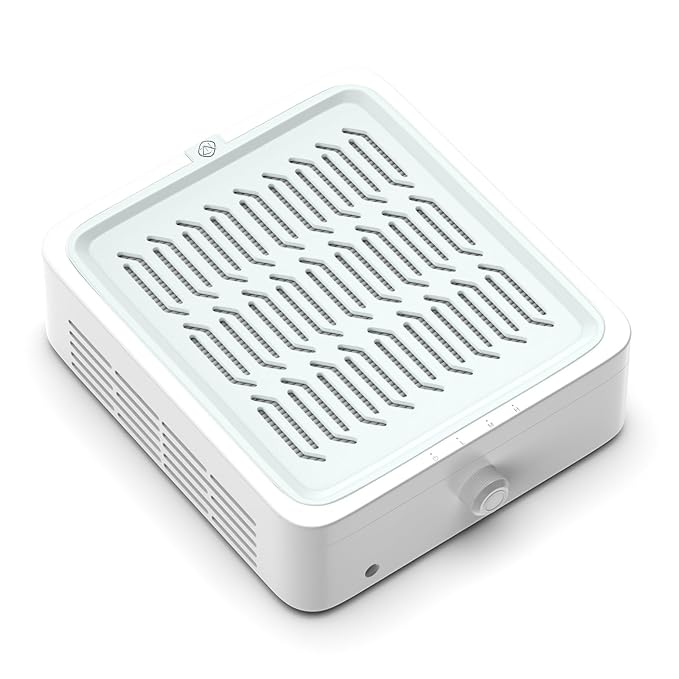 ZIZZON Nail Dust Collector with Reusable Filter for Nail Tech, 120W Power Vacuum Fan Dust Collector Extractor, Electric Dust Suction Machine for Acrylic Gel Nail Polishing Nail Salon